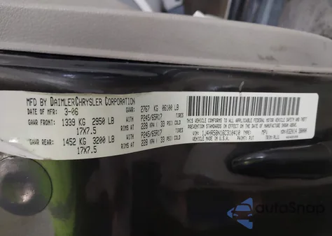 2006 Jeep Grand Cherokee Limited z USA, uszkodzony, nr VIN 1J4HR58N16C310410